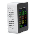 thumbnail image 2 of Monitor de calidad del aire, detector de dióxido de carbono, comprobador preciso de CO, CO2, PM2.5, TVOC, HCHO, temperatura y humedad, modo de alarma, color blanco., 2 of 14