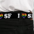 thumbnail image 4 of Buckle-Down Belt, Seatbelt Buckle Belt, I Heart Bridge Sf Black White Rainbow, Youth 22 to 32 Inches, 4 of 9