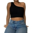 thumbnail image 5 of Weikingp Tube Tops For Women One Shoulder Tops For Women Cute Summer Tops Going Out Tops For Women Summer Tops For Women Black L Clearance！, 5 of 6