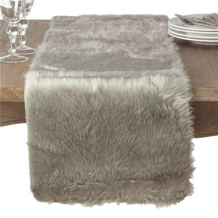 

Saro Lifestyle Faux Fur Design Topper Table Runner