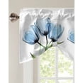 thumbnail image 3 of Tie Up Valance Curtain for Kitchen,Farm Spring Blue Blossom Tulip Rod Pocket Short Curtains Adjustable Tie-Up Shade Valances,Abstract Flower on White Window Treatment for Bathroom Living Room Bedroom, 3 of 8