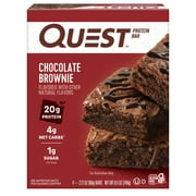 Quest Protein Bar, Chocolate Brownie, 20g Protein, Gluten Free, 4 Count
