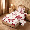 thumbnail image 2 of meiyoeat Red Ribbon Bowknot Twin Sheets For Girls,Fashion Coquette Bows Bedding For Kids,3-Piece, 2 of 6