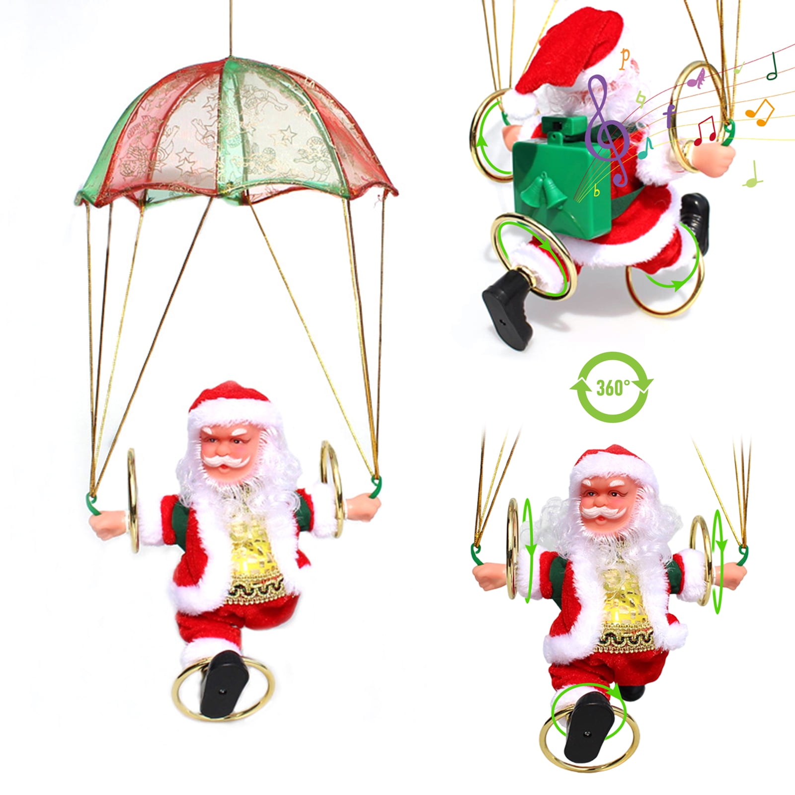 Parachute Santa Decoration For Party Door Hanging Ornaments Somersaults