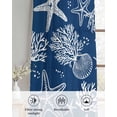 thumbnail image 6 of Navy Blue Coastal Sheer Curtains 84 Inch Length 2 Panels Set for Living Room/Bedroom, Nautical Beach Starfish Coral Summer Kitchen Curtains Grommet Semi-Sheer Curtains Window Treatments 42"x84"x2, 6 of 7