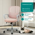 thumbnail image 2 of edx Ergonomic Office Chair, Mesh Desk Chair with Fixed Armrests for Home Office Standing Desk, Pink, 2 of 7