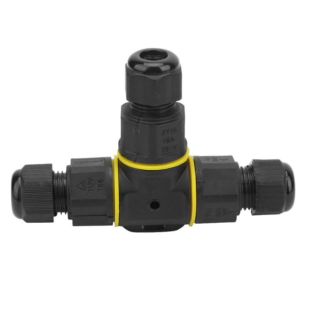 Peahefy Underground Cable Junction, 3 Pin Junction Box,IP68 Waterproof T-shape 3 Pin Junction Box Underground Cable Sleeve Connector