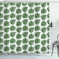 thumbnail image 1 of Ambesonne Green Leaf Shower Curtain, Palm Leaves Nature, 69"Wx70"L, White and Green, 1 of 3