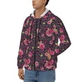 thumbnail image 3 of Kdxio Rose Mix Leopard 2 Print Men Hoodies Casual Hoodies for Men with Zip Pockets Full Zip Long Sleeve Sweatshirt Sports Hooded Jacket-XX-Large, 3 of 5