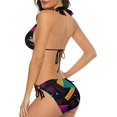 thumbnail image 3 of NICKSUN Women's Bikini Sets, Cute Print Two Piece Bathing Suits Sexy Halter Padded Bikini Swimsuits, 3 of 6