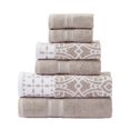 thumbnail image 1 of Veria 6 Piece Towel Set with Floral and Geometric Motifs Pattern The Urban Port,Beige, 1 of 1