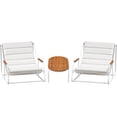 thumbnail image 7 of Vineego 3-Piece Outdoor Patio Conversation Bistro Set with Acacia Wood Side Table,Weather-Resistant Modern Lounge Chairs for Balcony, Backyard, Porch, Poolside, white, 7 of 7