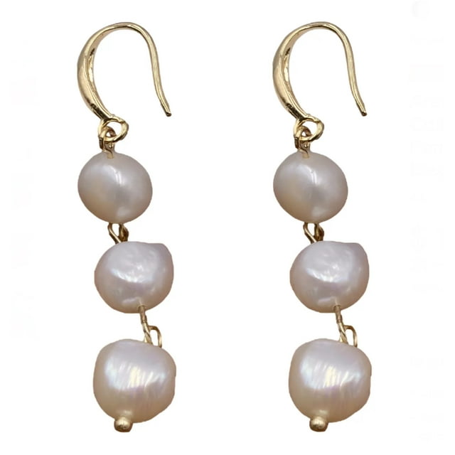 Aretes De Perlas Naturales Cultivadas Para Mujer Colgantes Pendientes Largos Hermosos Y Elegantes Para Dama