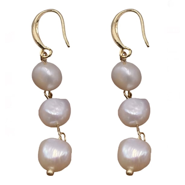 Aretes De Perlas Naturales Cultivadas Para Mujer Colgantes Pendientes Largos Hermosos Y Elegantes Para Dama
