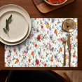 thumbnail image 4 of Pioneer Flower Floral Print Pattern Summer Placemats Table Placemats Set Of 6-Linen Kitchen Washable Placemats Table Mats 12x18 Inch Non-Slip Heat Resistant, 4 of 5