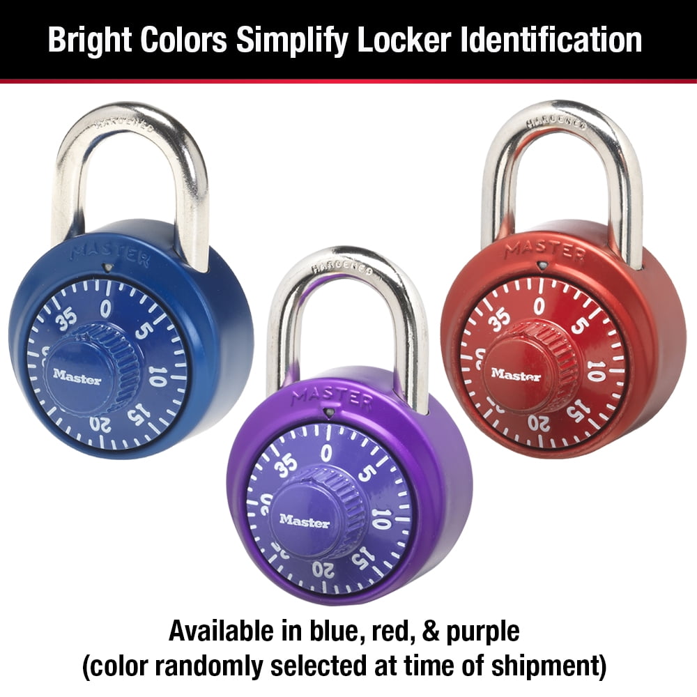Wide Blue Master Lock Padlock 1528DTGT Standard Dial Combination Lock 1-7/8 in 