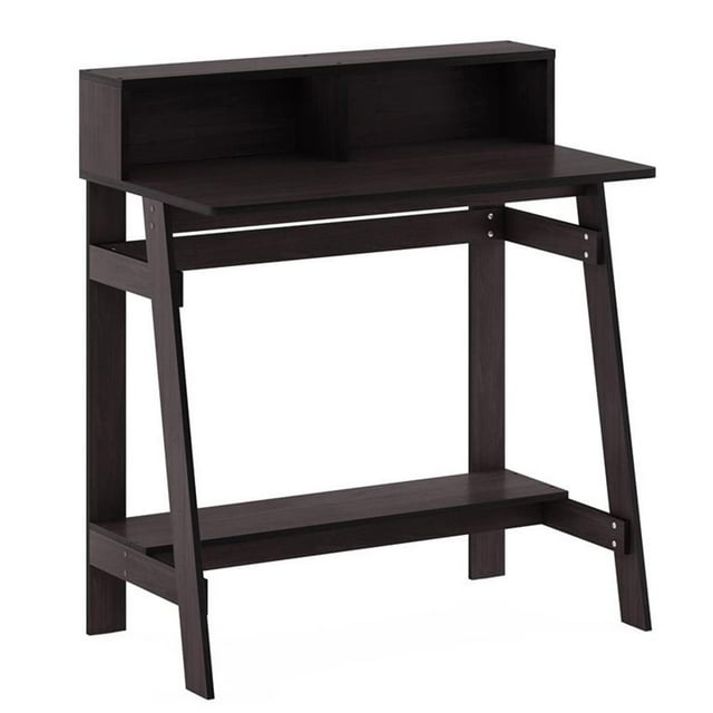 Pemberly Row Engineered Wood A-frame Computer Desk in Dark Walnut