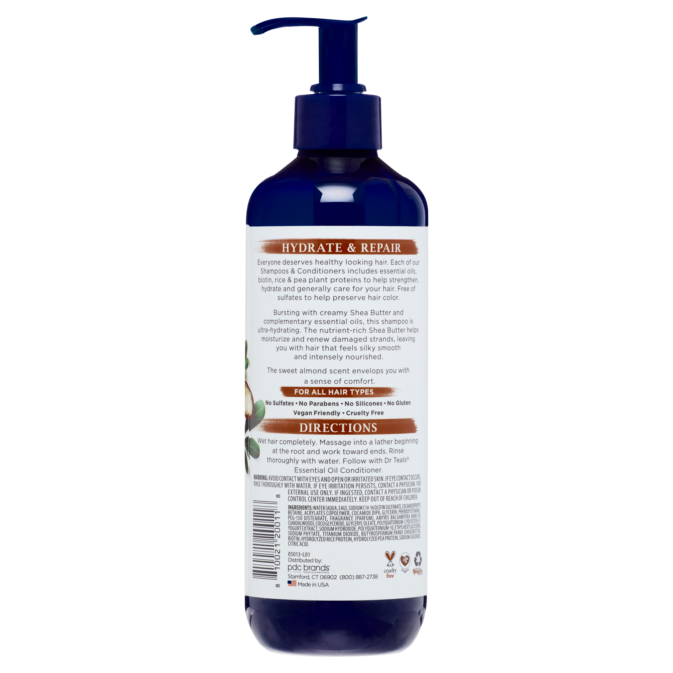 Dr Teal's Shea Butter Hydrate & Repair Essential Oil Shampoo, Sulfate Free, 16 oz. - image 5 of 7