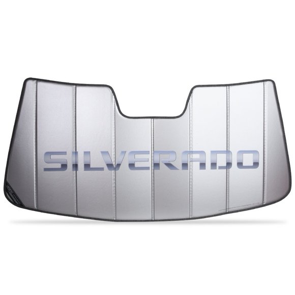 Chevy Truck Silverado Windshield Sunshade - Custom Fit Accordion Style Insulated Silver Foldable Sun Shade for Chevrolet Trucks (2014-2019 No Lane Departure)