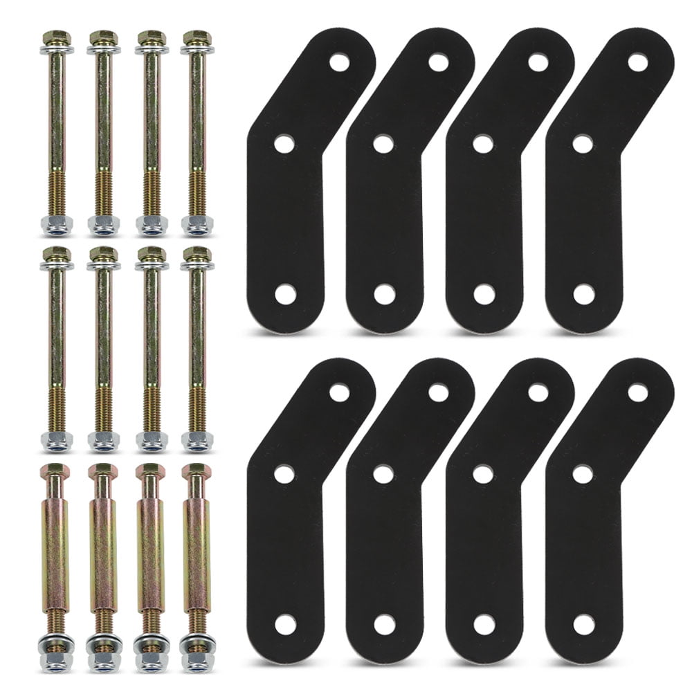 PIT66 Front & Rear 2" Shackle Relocation Lift Kit Black Fit for Jeep Wrangler YJ 1987-1995