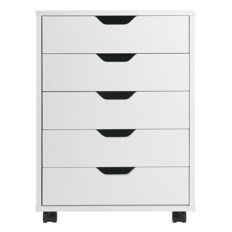 Winsome Wood Halifax 5 Drawer Mobile Cabinet 10519 White Finish