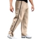thumbnail image 1 of Puntoco Pantalones casuales largos para hombre, con hebilla, de tubo recto fácil de ajustar, con cordón, pantalones casuales de talla grande, 1 of 4