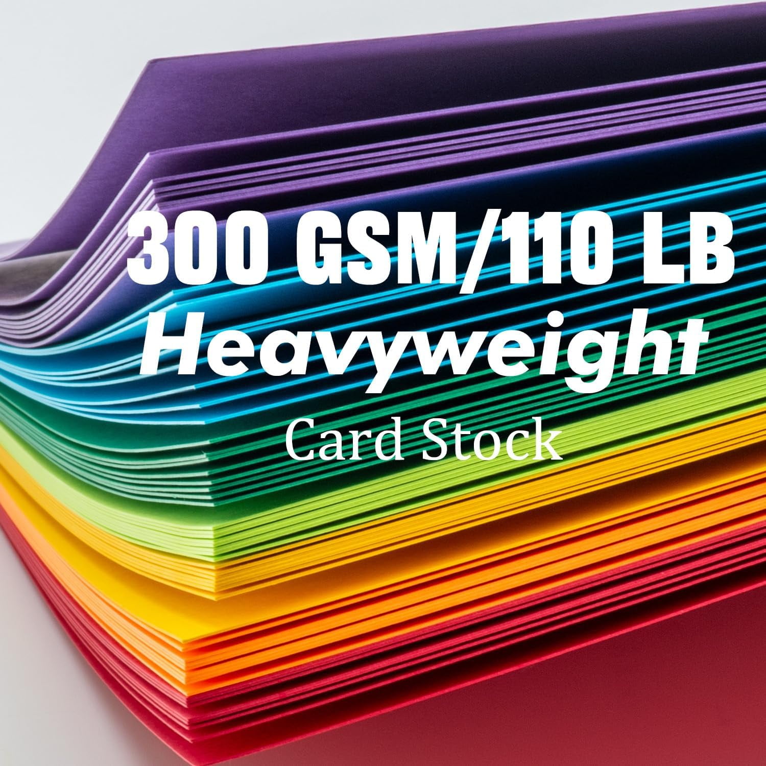 Colored Cardstock 8.5 in x 11 in,56 Sheet Classic Rainbow Index Paper 300 GSM/110 LB Cover HeavyWeight Card Stock Set of 7 Colors for Cutting DIY Kids Art Craft