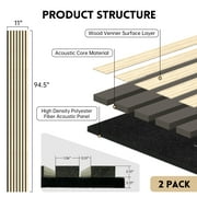 INTIGE Wood Slat Wall Panel Oak 94.5 x 11 x 0.8 2 Pack