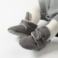 thumbnail image 4 of Otqutp Little Boys Sports Sneakers Toddler Baby Shoes Socks Solid Color Patchwork Knitted Plush Baby Breathable Socks Shoes 0 To 12 Months(Gray,9-12Months), 4 of 5