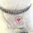 thumbnail image 7 of Crystal Gem Pet Necklace, Rhinestone Heart Pendant Dog Cat Collar for Daily Wear, Multiple Sizes, 7 of 7