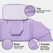 VETRESKA Pet Cat Dog Carrier Travel Airline Approved with Pockets Pad for Puppy Small Animal Violet