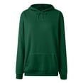 thumbnail image 4 of Hessimy Hoodie Women Casual Sweatshirts Workout Long Sleeve Drawstring Hooded Jacket Crop Tops Essentials Hoodie Pullover Oversized Women Blouses graphic hoodies(A66-Dark Green,XXXXL), 4 of 4
