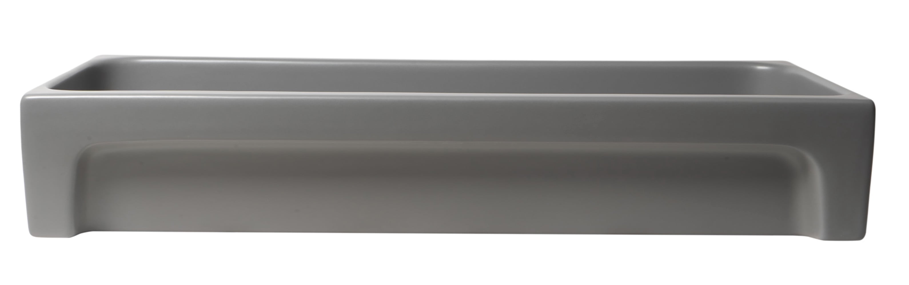 ALFI brand AB48TRGM 48" Grey Matte Above Mount Fireclay Bathroom Trough Sink