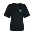 thumbnail image 5 of AherBiu Hauts d'Été pour Femmes Manches Courtes Haut Confortable T-Shirts Imprimé Cœur Col Rond T-Shirts Basiques Blouse, 5 of 5