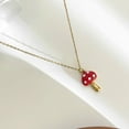 thumbnail image 3 of Adjustable Layering Dainty Cherry Mushroom Charm Necklace Stainless Steel Chain, 3 of 11