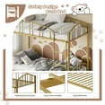 thumbnail image 3 of Garvee Space-Saving, Robust Metal Bunk Bed For The Bedroom – Single Bed Over Single Bed With Curved Safety Railing And Ladder, Stable Steel Construction, Ideal For Children, No Slatte, Gold, Twin Size, 3 of 8