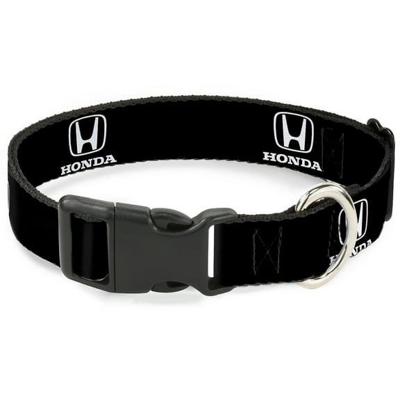 Honda Pet Collar, Dog Collar Plastic Buckle, Honda Logo Black White, 7 to 8.5 Inches 0.5 Inch Wide