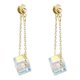 thumbnail image 1 of Pendientes con flecos, cubos geométricos y cristales para chicas adolescentes, pendientes minimalistas de piercing, pendientes de moda, 1 of 8