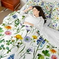 thumbnail image 4 of Castle Fairy Boys Girls Colorful Flowers Bedding Comforter Set 7-Piece,Spring Garden King Bedding Sets,Chic Floral Blossoms Ultra Soft Bed Sheets,Ultra Soft Home Decor,Reversible, 4 of 8