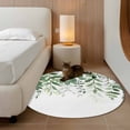 thumbnail image 2 of Round Area Rug 4 Ft, Green Leaves Washable Non-Slip Circle Carpet for Living Room/Bedroom, Summer Botanical Low-Profile Crawling Mats Collection Rugs for Indoor, 2 of 8
