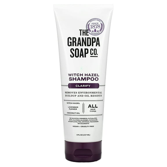 The Grandpa Soap Co. Witch Hazel Shampoo, Clarify, All Hair Types, 8 fl oz (237 ml)