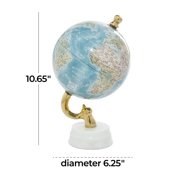 DecMode 6 Blue World Map Globe with Marble Base