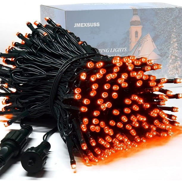 JMEXSUSS 200 luces LED de Halloween de color naranja y morado enchufables, 66 pies conectables que cambian de color, cadena de luces de Halloween con control remoto, impermeable, 11 modos de luces de