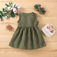 thumbnail image 4 of Vedolay Long Dress Toddler Girl Casual Dress Kids Short Sleeve Cotton Basic Dresses for Leggings,Green 2-3 Years, 4 of 5