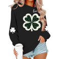thumbnail image 6 of Mifsaly Womens St Patricks Day Sweatshirt Shamrock Graphic Long Sleeve Shirts Crewneck Heart Print Loose Dressy Casual Blouse Irish Festival Green Outfits M, 6 of 7