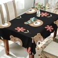 thumbnail image 4 of GZHJMY Cute Cartoon Bear Tablecloth, Rectangle Waterproof Washable Polyester Table Cover for Picnic Dinner Holiday Party Decor, 54 x 72 Inch, 4 of 7