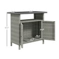 thumbnail image 3 of Wicker Outdoor Storage Cabinet, Patio Deck Storage with Doors & Shelf, Pool Towel Organizer, Weather Resistant, Gray, 3 of 9