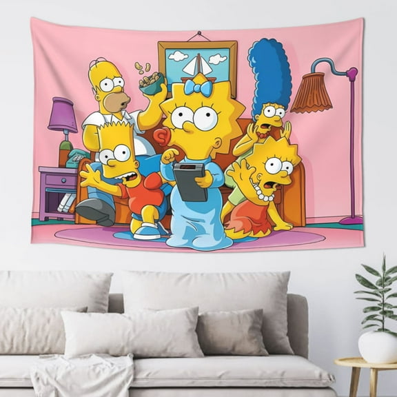 Wall Hanging Decoration Tapestry, Simpsons Art Poster For Living Room Home Decor 60x40 Inches