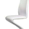 thumbnail image 3 of Benzara Leatherette Side Chair with U Shaped Metal Base, Set of 2, White and Chrome, 3 of 5