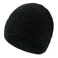 thumbnail image 7 of Dyfzdhu Women Saitn Lined Knit Hat Acrylic Winter Hats for Men Silk Soft Slouchy Warm Cuffed Black, 7 of 7